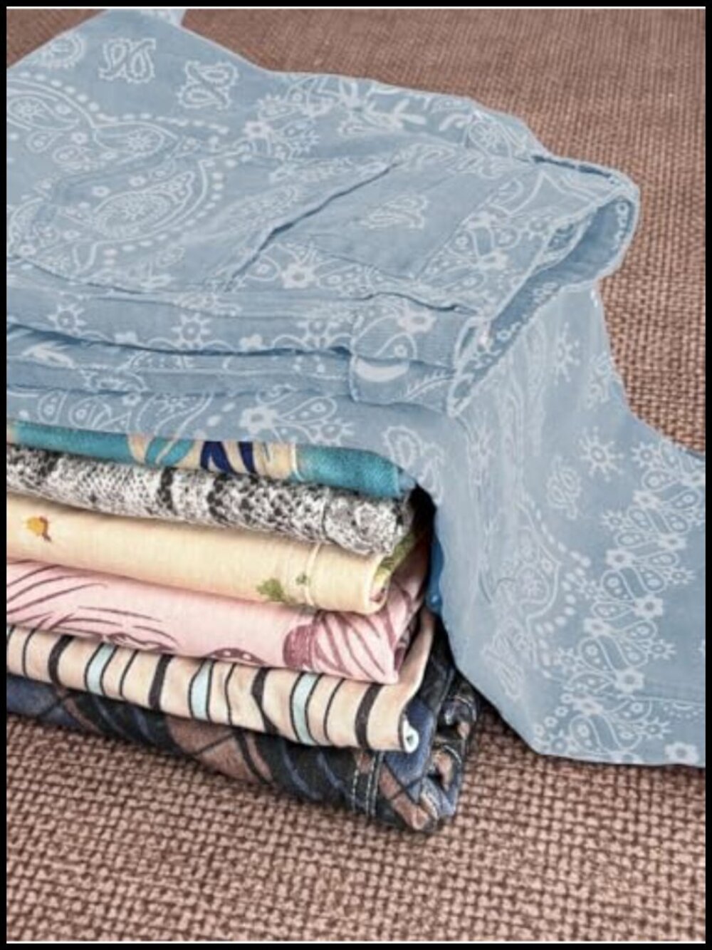 Wide Leg Barrel Jeans Floral Print Denim Ankle Pants Y2k Patchwork - Picture 5 of 5